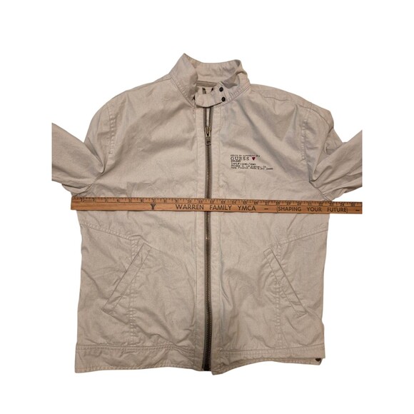 Guess Mens Coated Canvas Moto Jacket Ash Gray Sz M/L - Picture 6 of 11